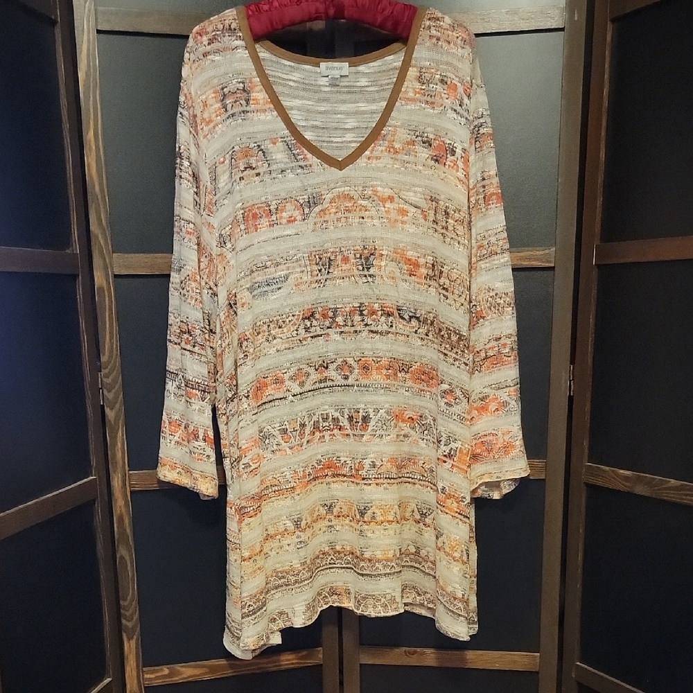 Avenue Women's Multicolor V-Neck Tunic